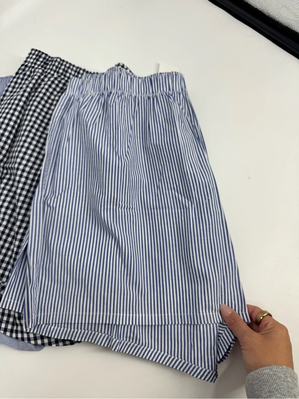 NWT J. Crew Woven Boxers Three-Pack Mixed Blue Cotton Soft Mens Size XL